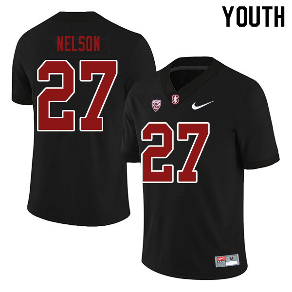 Youth #27 Beau Nelson Stanford Cardinal College Football Jerseys Sale-Black - Click Image to Close